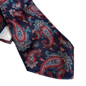 Liberty of London Vintage Paisley Tie Navy Burgundy 3-fold